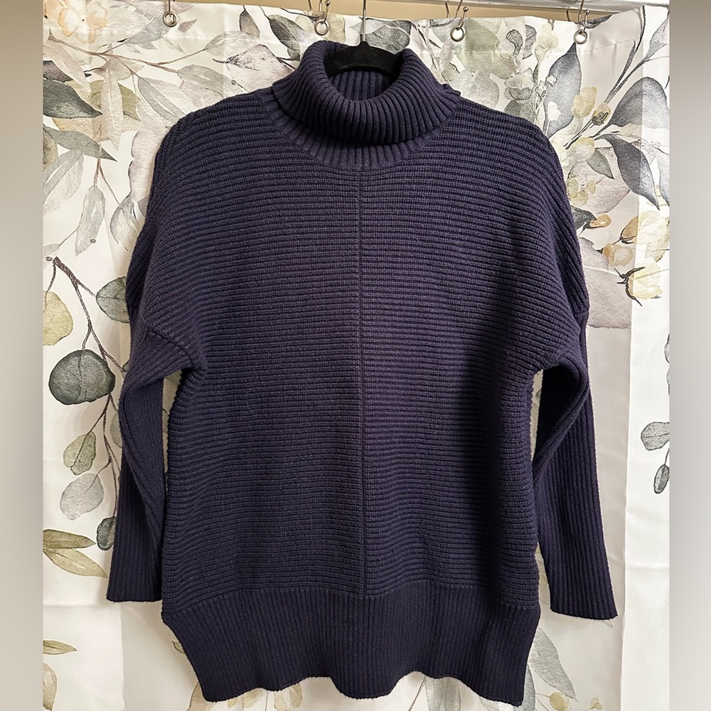 Women's Navy Turtleneck Sweater